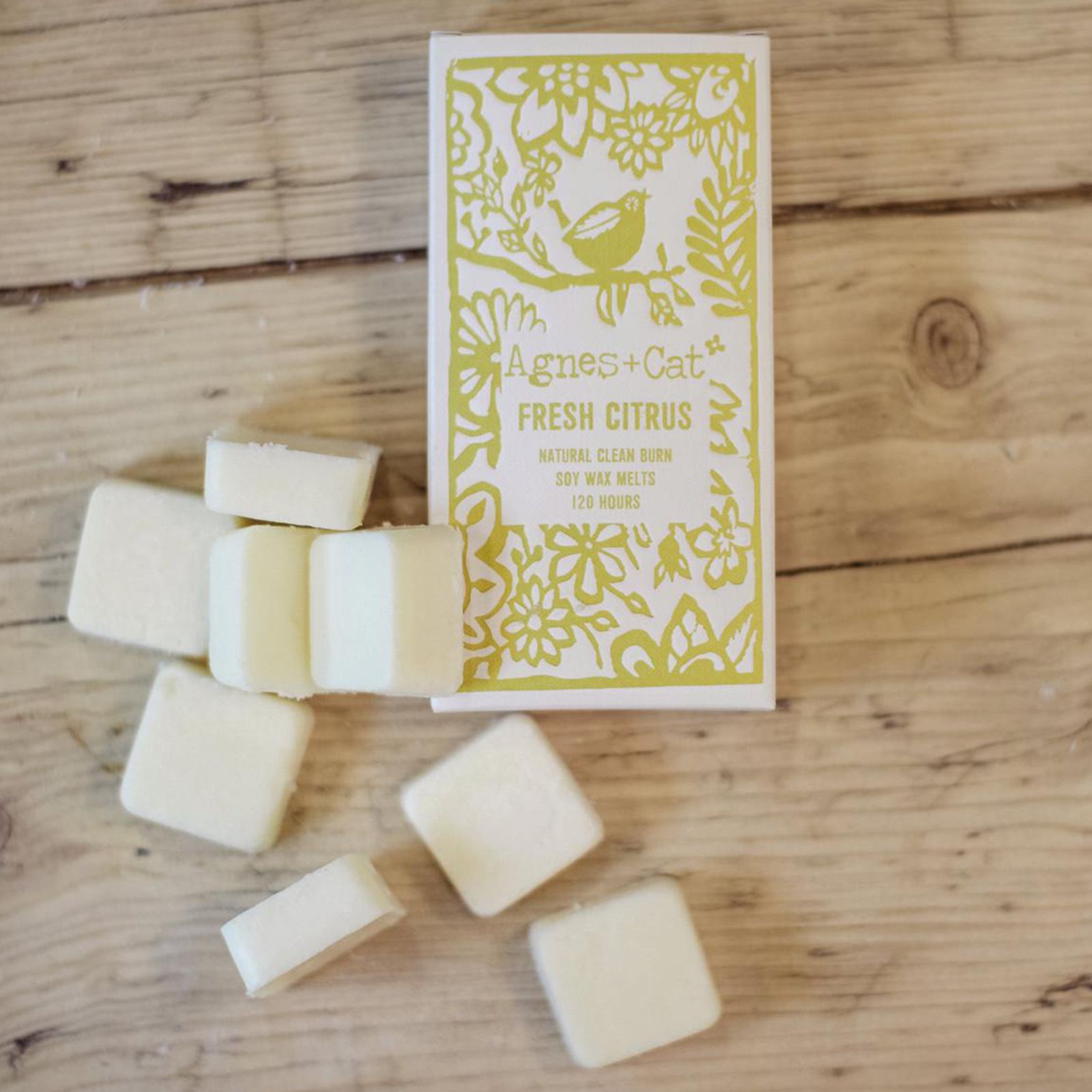 Agnes + Cat Box of 8 Wax Melts - Fresh Citrus - Vivid Aromas UK