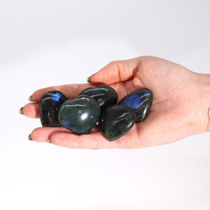 Madagascar Labradorite Hearts Stone (approx 25gm 40mm) - Vivid Aromas UK