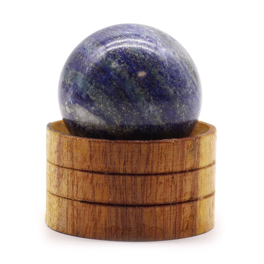 Gemstone Sphere 40mm - Afghan Lapis with Stand - Vivid Aromas UK