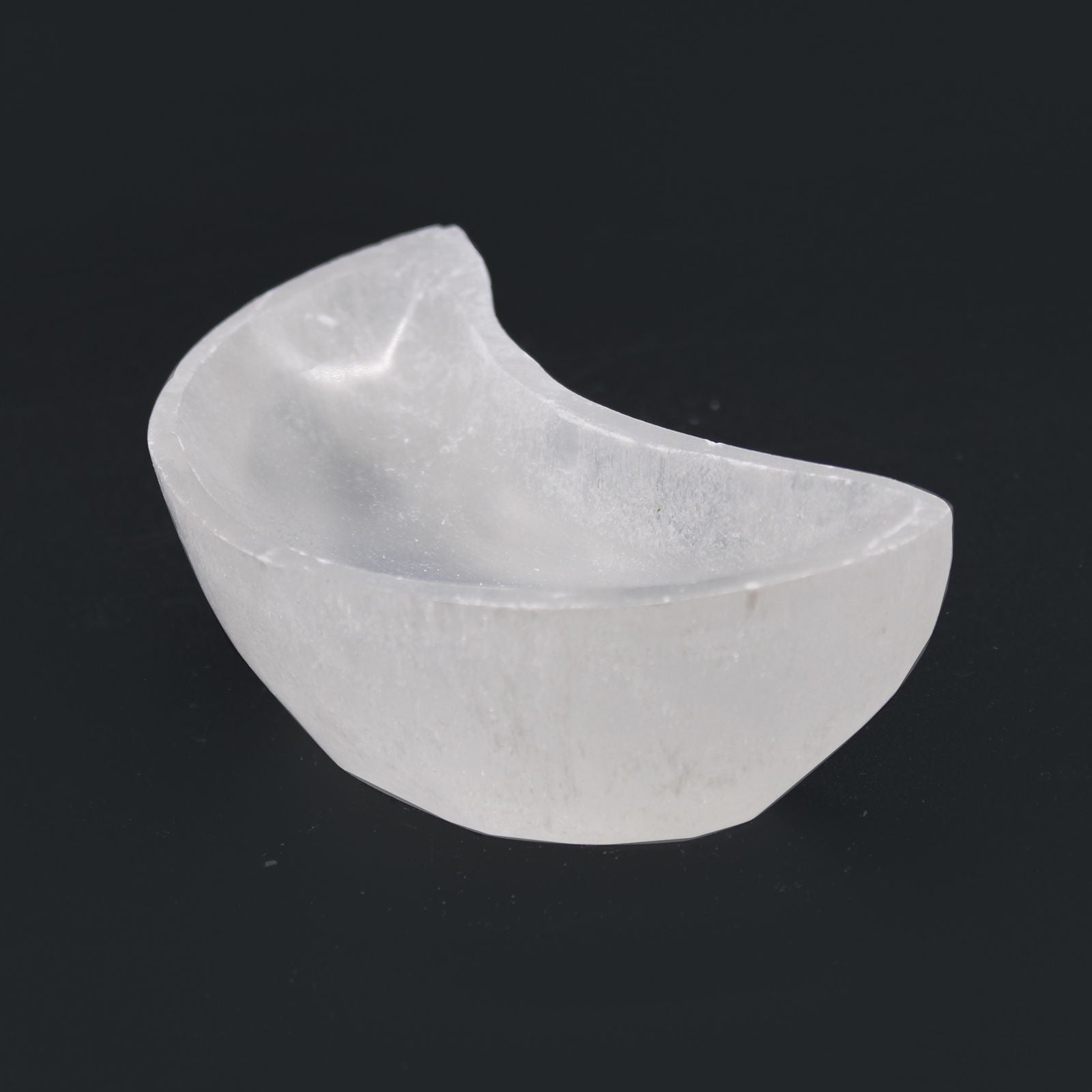 Selenite Moon Bowl - 10cm - Vivid Aromas UK