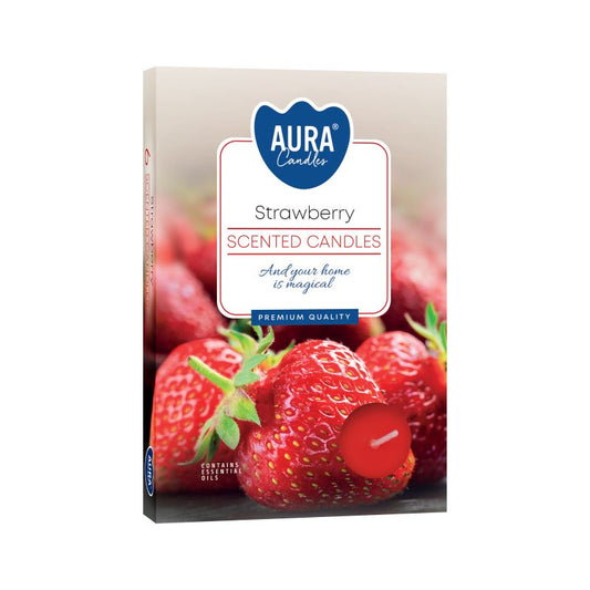 Set of 6 Scented Tealights - Strawberry - Vivid Aromas UK