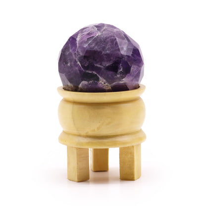 Gemstone Faceted Healing Ball & Stand - Amethyst - Vivid Aromas UK