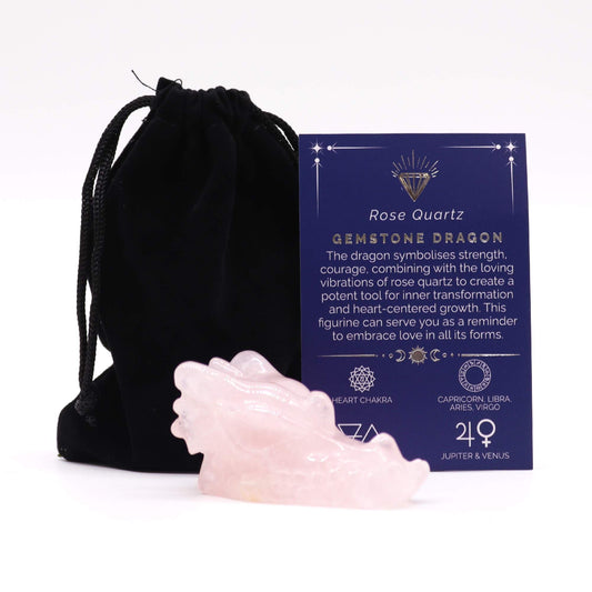 Gemstone Large Dragon Head- Rose Quartz - Vivid Aromas UK