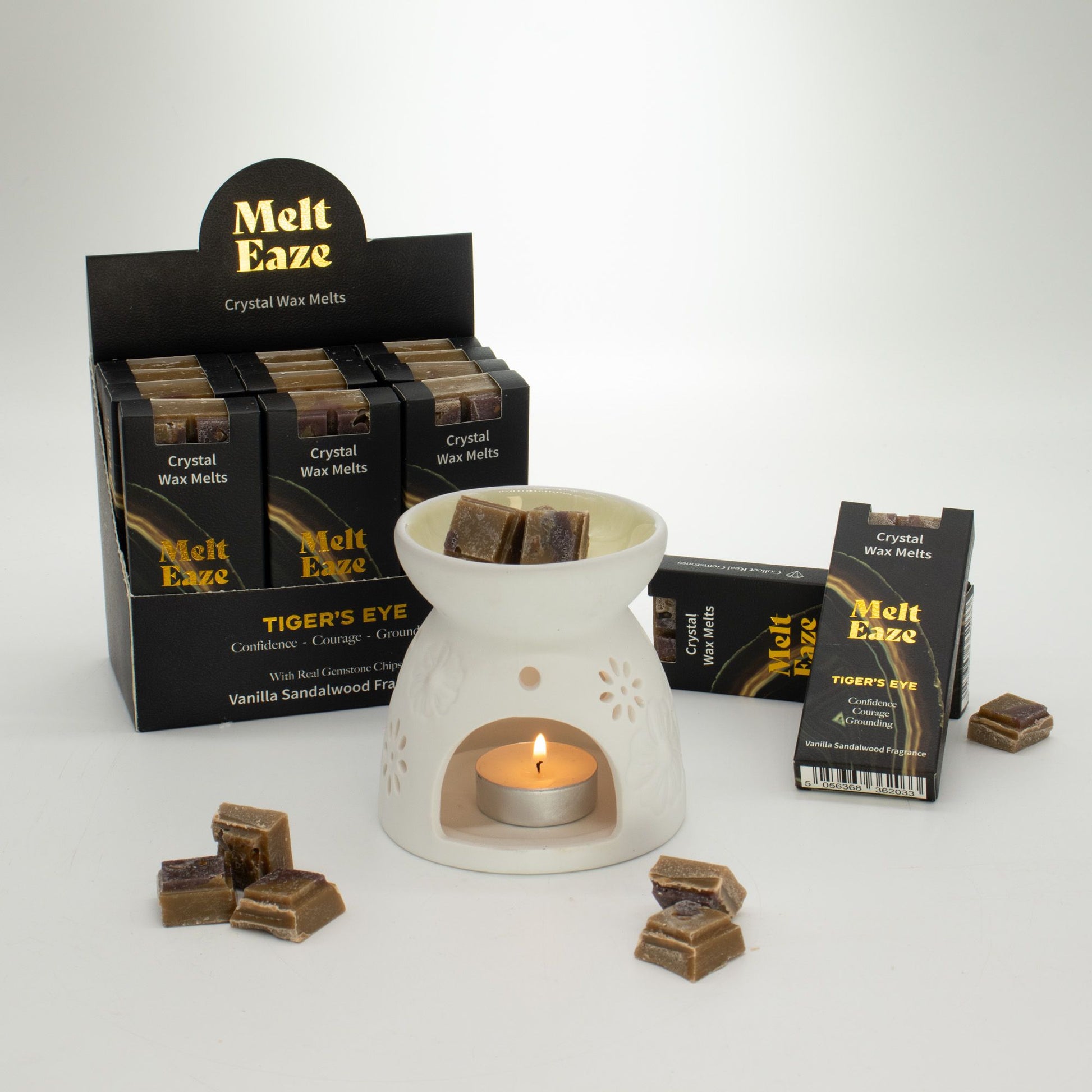 MeltEaze Wax Melts 50g - Tigereye Strength - Vanilla Sandalwood - Vivid Aromas UK