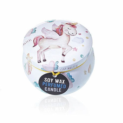 Art Tin Candle - Assorted Design - Unicorns - Moonstone - Vivid Aromas UK