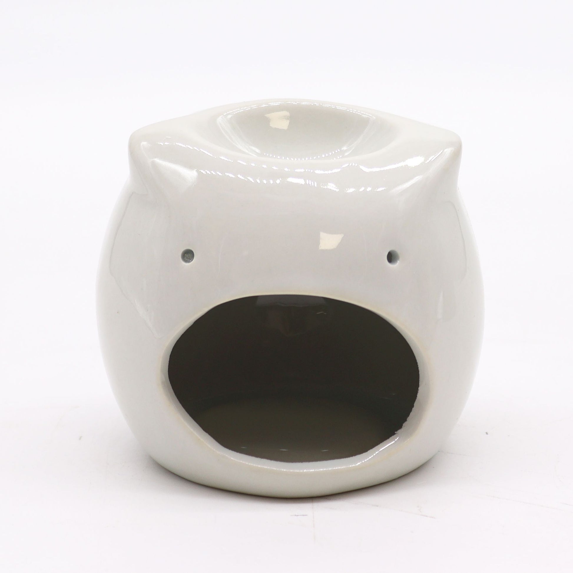 Classic White Oil Burner - Short Owl - Vivid Aromas UK