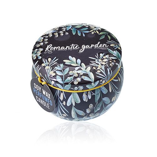 Art Tin Candle - Assorted Design - Romantic Garden - Tea & Rose - Vivid Aromas UK