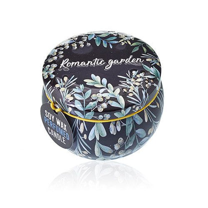 Art Tin Candle - Assorted Design - Romantic Garden - Tea & Rose - Vivid Aromas UK