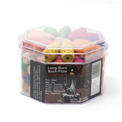 Long Backflow Incense Cones - Assorted Fragrances - 30 mins Burning time - Vivid Aromas UK