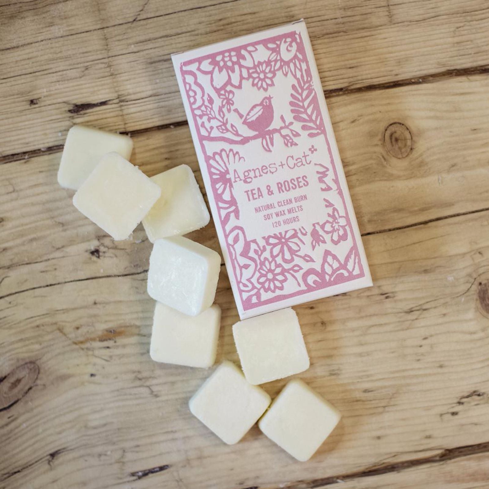 Agnes + Cat Box of 8 Wax Melts - Tea + Roses - Vivid Aromas UK