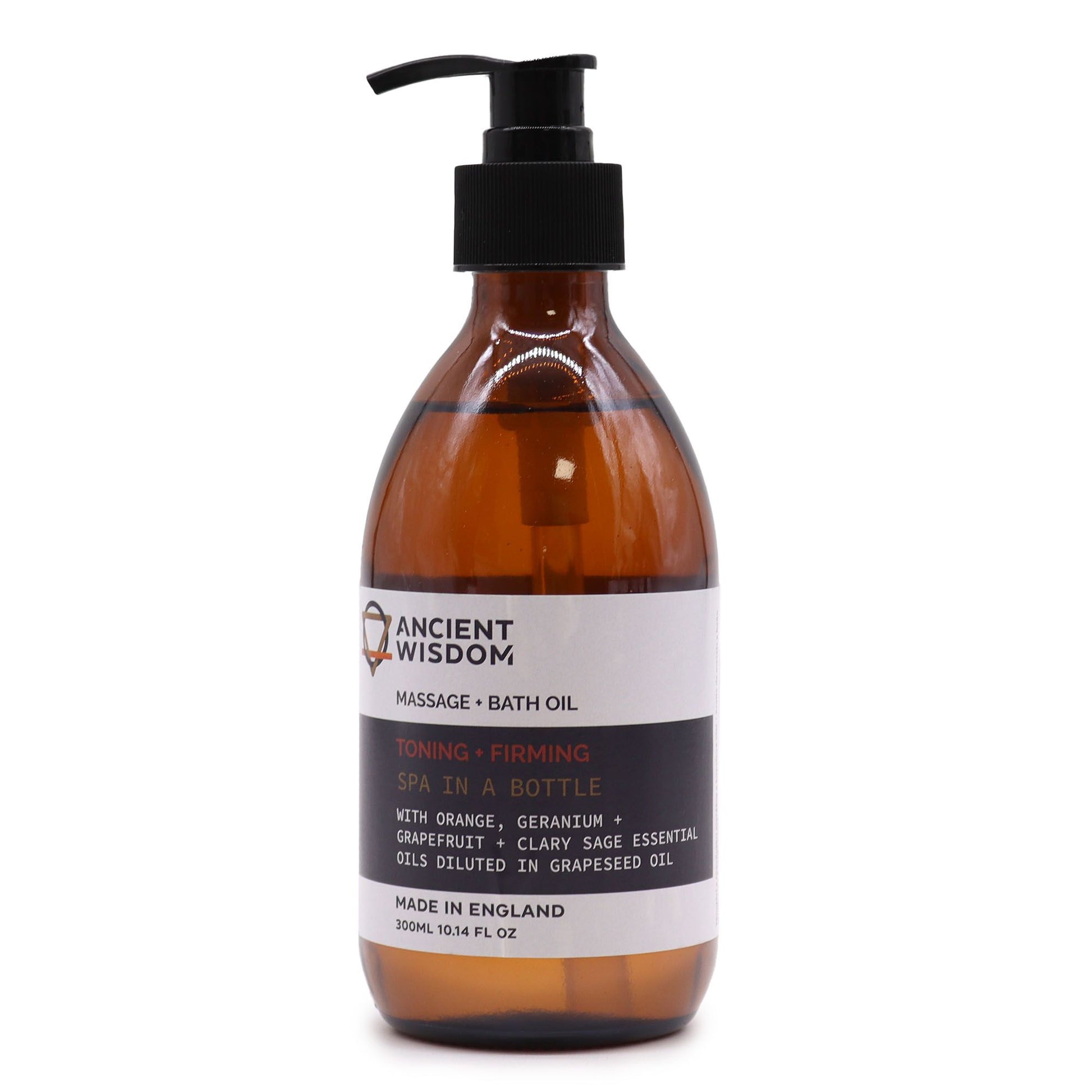 Aromatherapy Massage and Bath Oil - Toning & Firming 300ml - Vivid Aromas UK