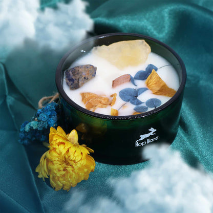 Hop Hare Crystal Magic Flower Candle - The Sun - Vivid Aromas UK