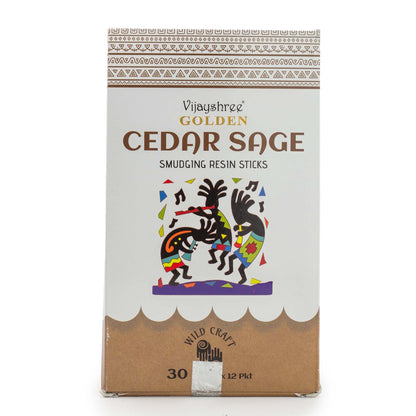Golden Cedar Sage Smudging Resin Sticks – 30g - Vivid Aromas UK