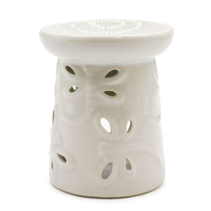 Classic White Oil Burner - Dragonfly - Vivid Aromas UK