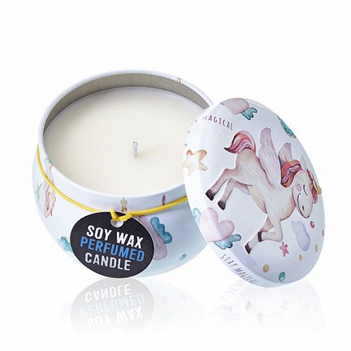 Art Tin Candle - Assorted Design - Unicorns - Moonstone - Vivid Aromas UK