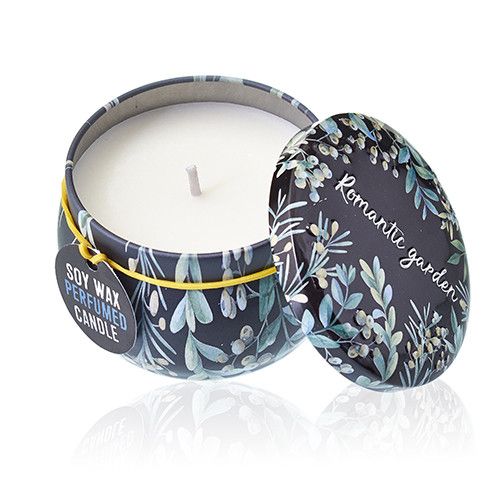 Art Tin Candle - Assorted Design - Romantic Garden - Tea & Rose - Vivid Aromas UK