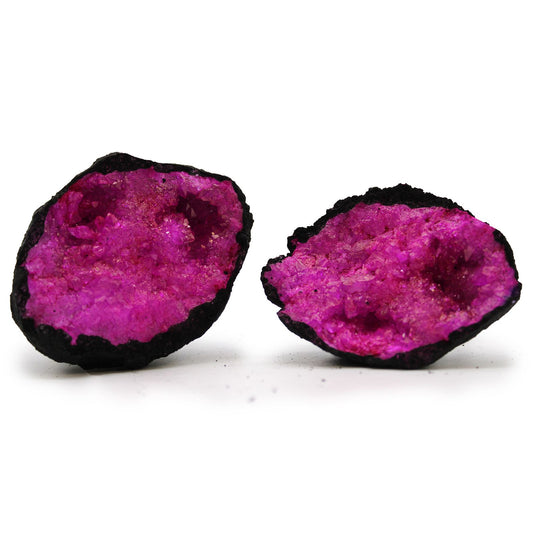 Coloured Calsite Geodes - Black Rock - Dark Red / Pink - Vivid Aromas UK