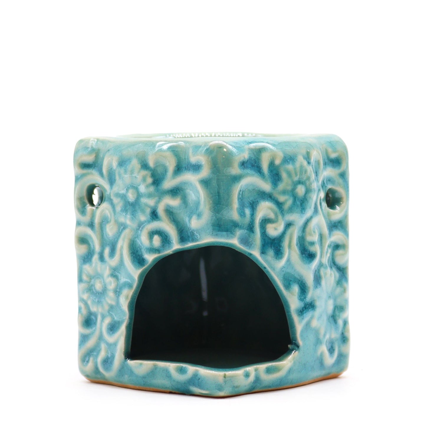 Classic Small Square Floral Oil Burners (aast) - Vivid Aromas UK