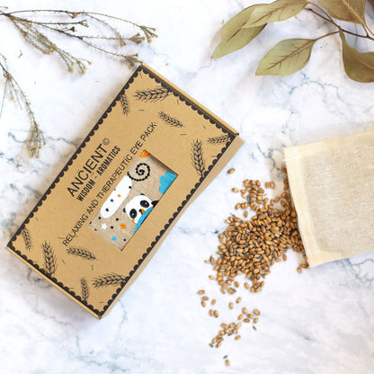 Lavender Natural Cotton and Juco Eye Pillow in Gift Box - Sleepy Panda - Vivid Aromas UK
