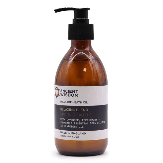 Aromatherapy Massage and Bath Oil - Relaxing 300ml - Vivid Aromas UK