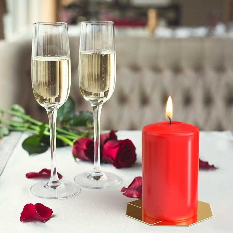 Set of 4 Pillar Candles 40x80mm - Red - Vivid Aromas UK