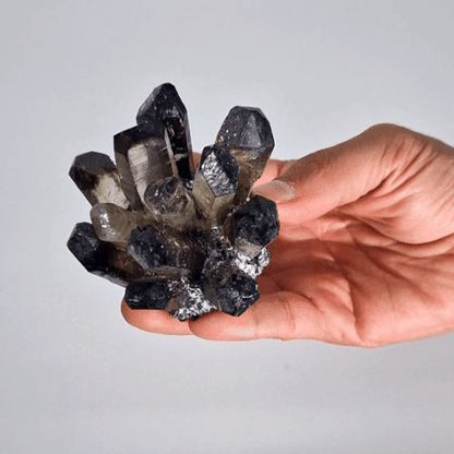 Crafted Quartz Cluster - Smoky Ghost Quartz - Vivid Aromas UK