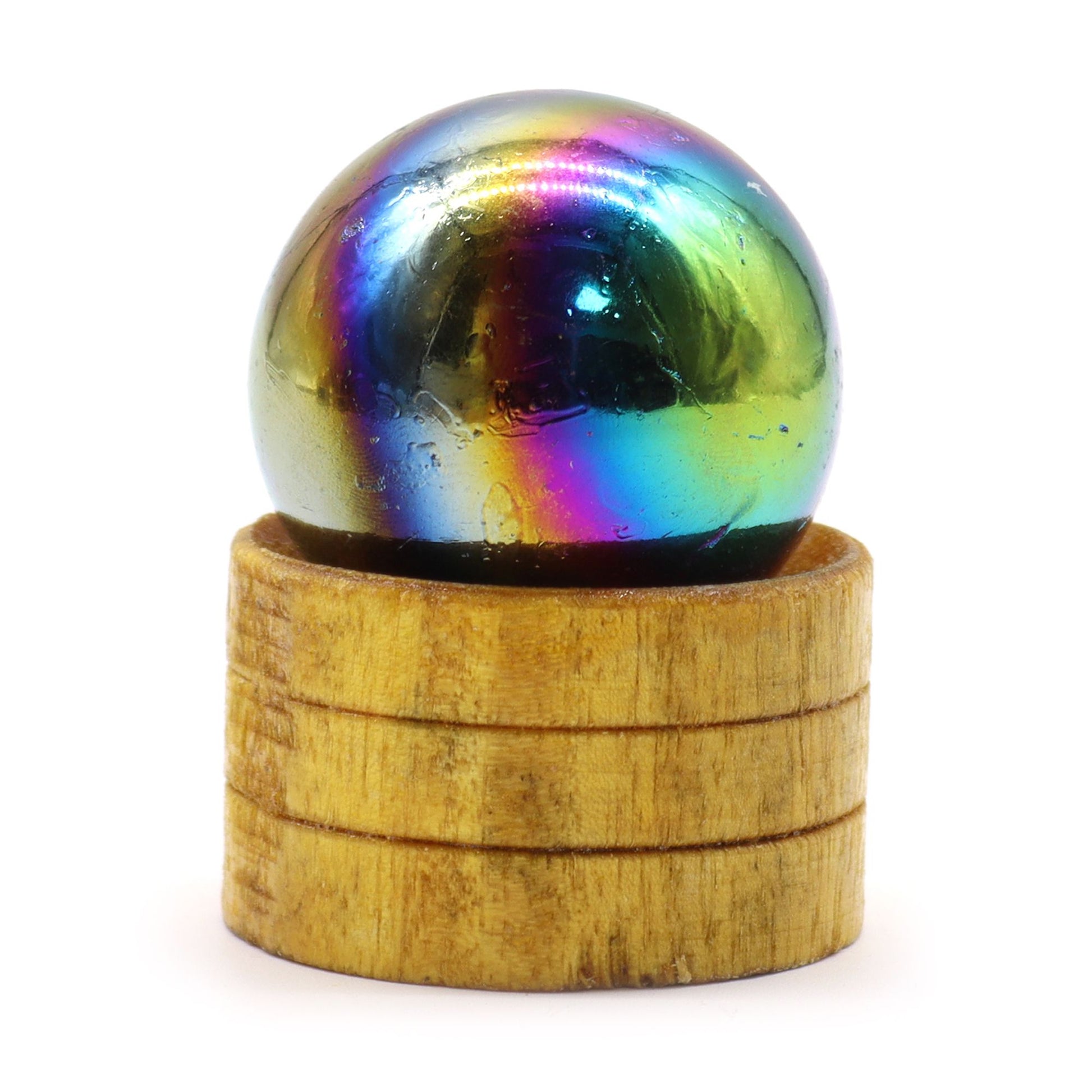 Gemstone Sphere 40mm - Amethyst Aura with Stand - Vivid Aromas UK