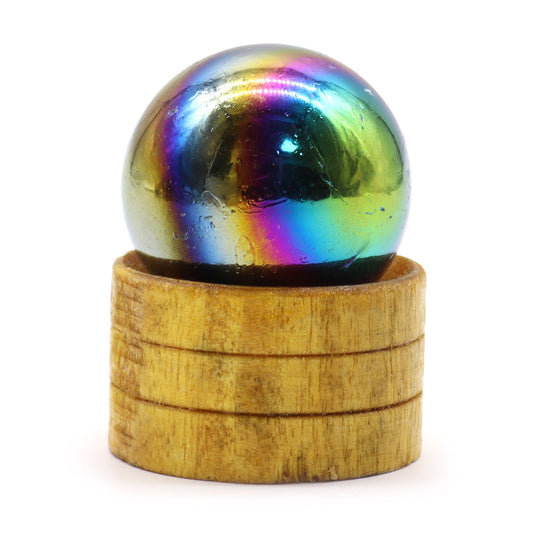 Gemstone Sphere 40mm - Amethyst Aura with Stand - Vivid Aromas UK