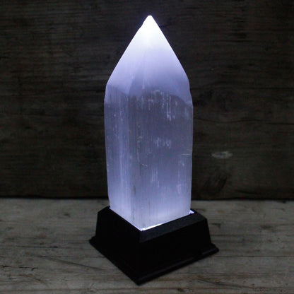 Selenite Pencil Point Tower - 15 cm - Vivid Aromas UK