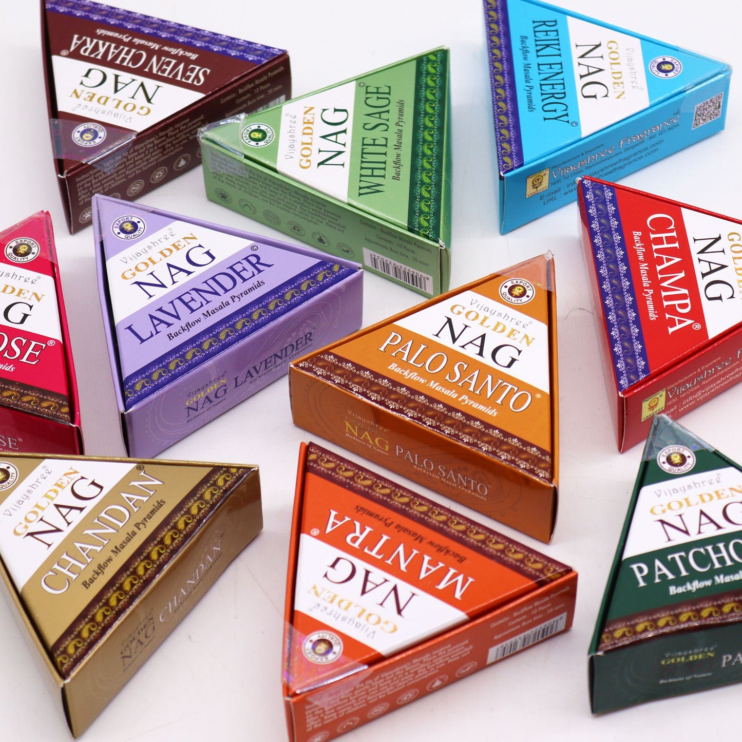 42g Jumbo Golden Nag - Mantra Backflow Incense Cones - Vivid Aromas UK