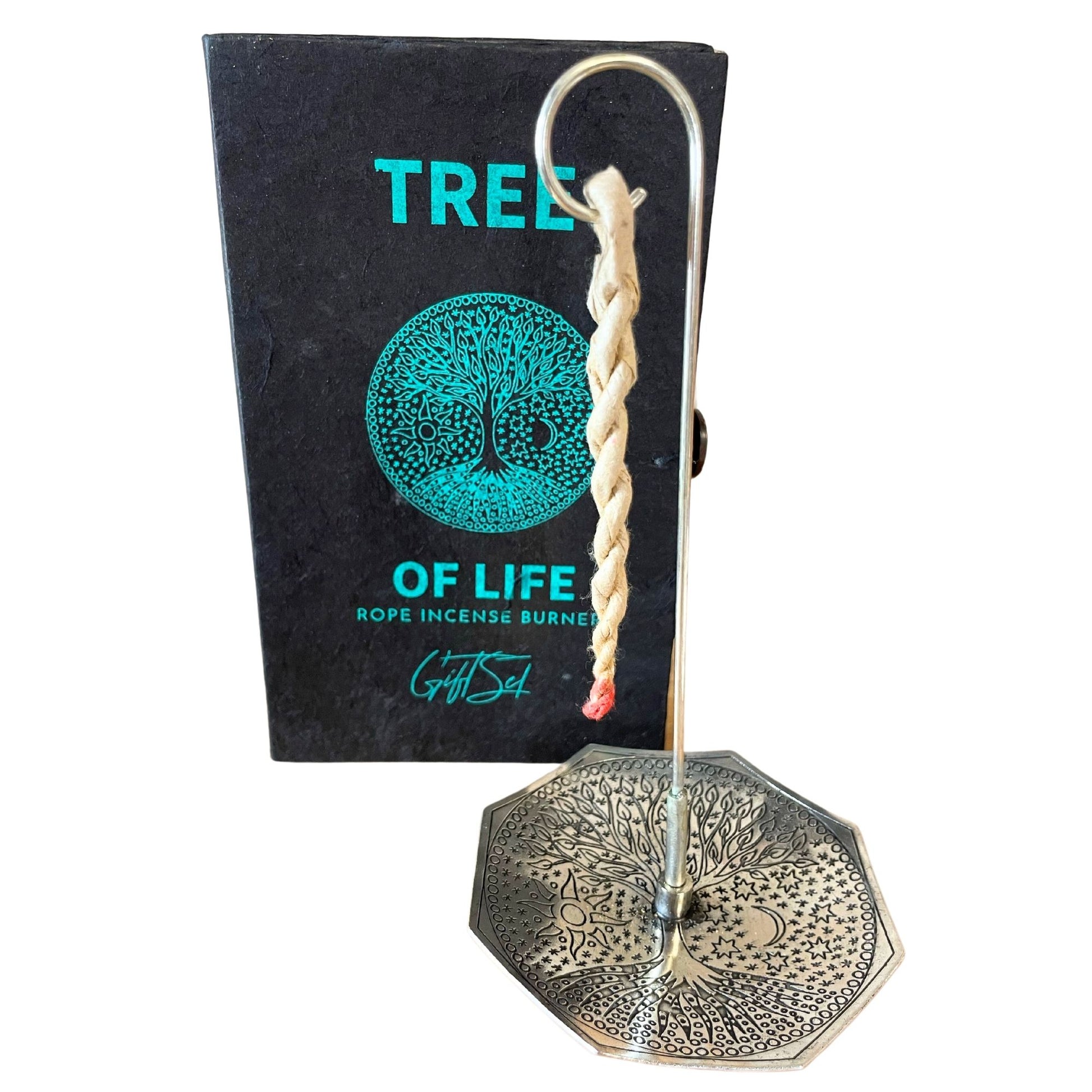 Rope Incense and Silver Plated Holder Set - Tree of Life - Vivid Aromas UK