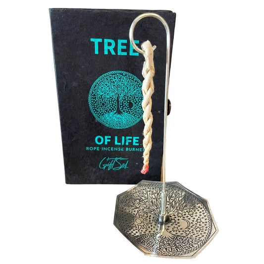 Rope Incense and Silver Plated Holder Set - Tree of Life - Vivid Aromas UK