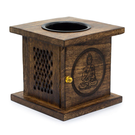 Large Mango Box Burner - Buddha - Vivid Aromas UK