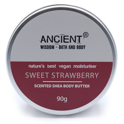 Scented Shea Body Butter 90g - Sweet Strawberry - Vivid Aromas UK