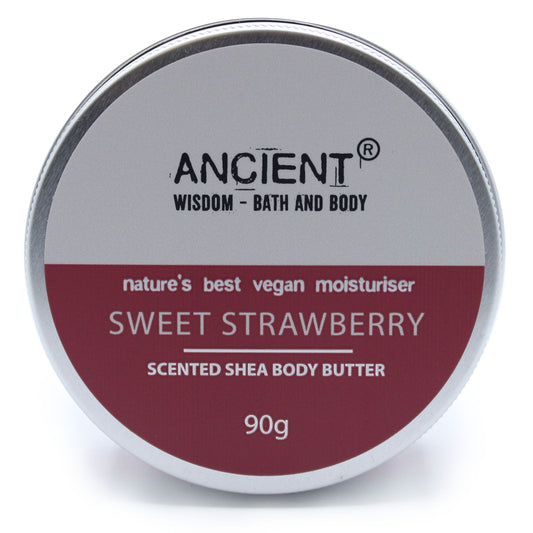Scented Shea Body Butter 90g - Sweet Strawberry - Vivid Aromas UK