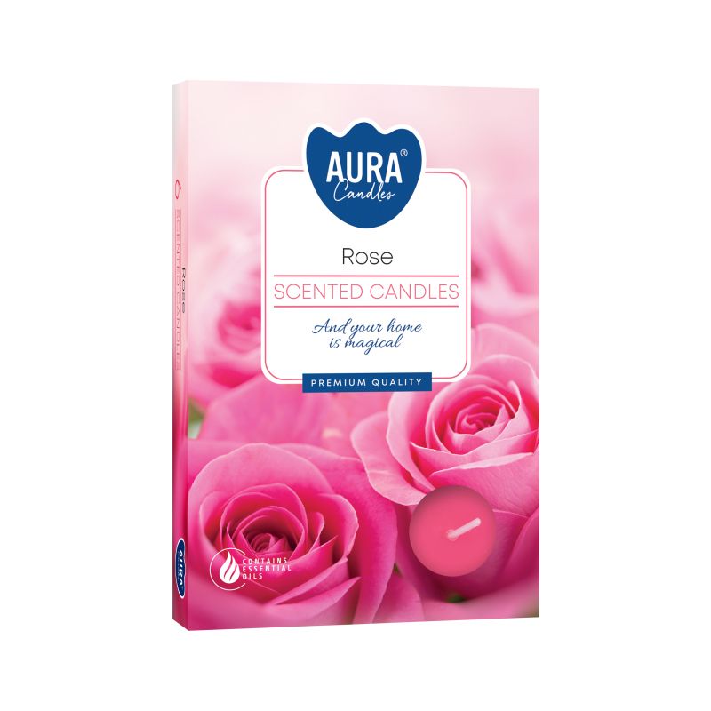 Set of 6 Scented Tealights - Rose - Vivid Aromas UK