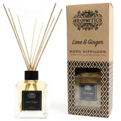 200ml Lime & Ginger Essential Oil Reed Diffuser - Vivid Aromas UK