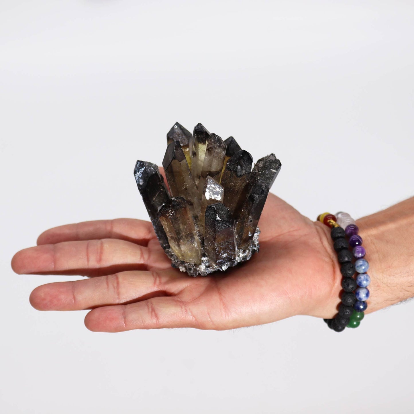 Crafted Quartz Cluster - Smoky Ghost Quartz - Vivid Aromas UK