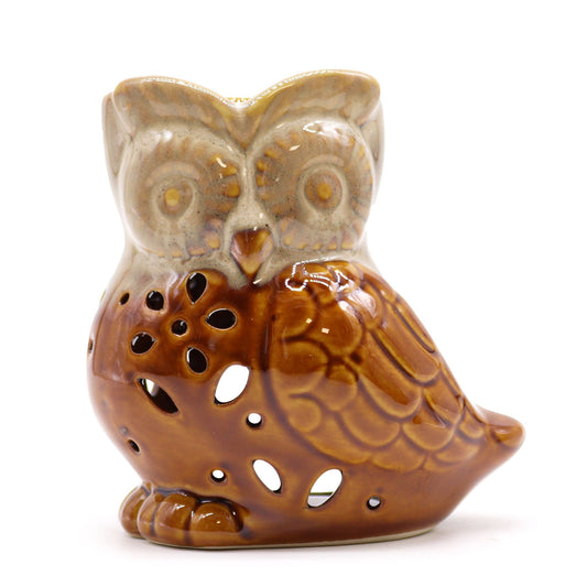 Classic Rustic Oil Burner - Owl Side-on (assorted) - Vivid Aromas UK