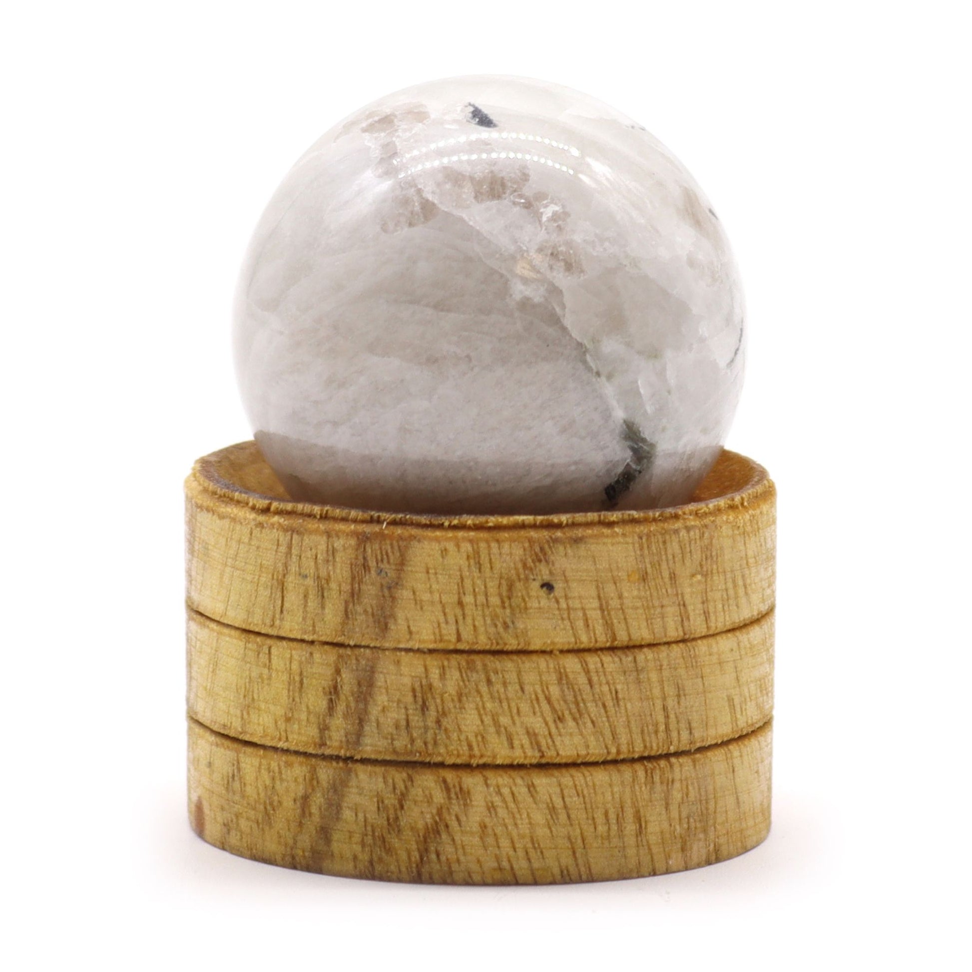 Gemstone Sphere 40mm - Indian Moonstone with Stand - Vivid Aromas UK