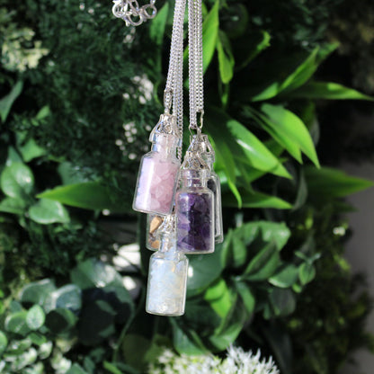 Bottled Gemstones Necklace - Black Onyx - Vivid Aromas UK