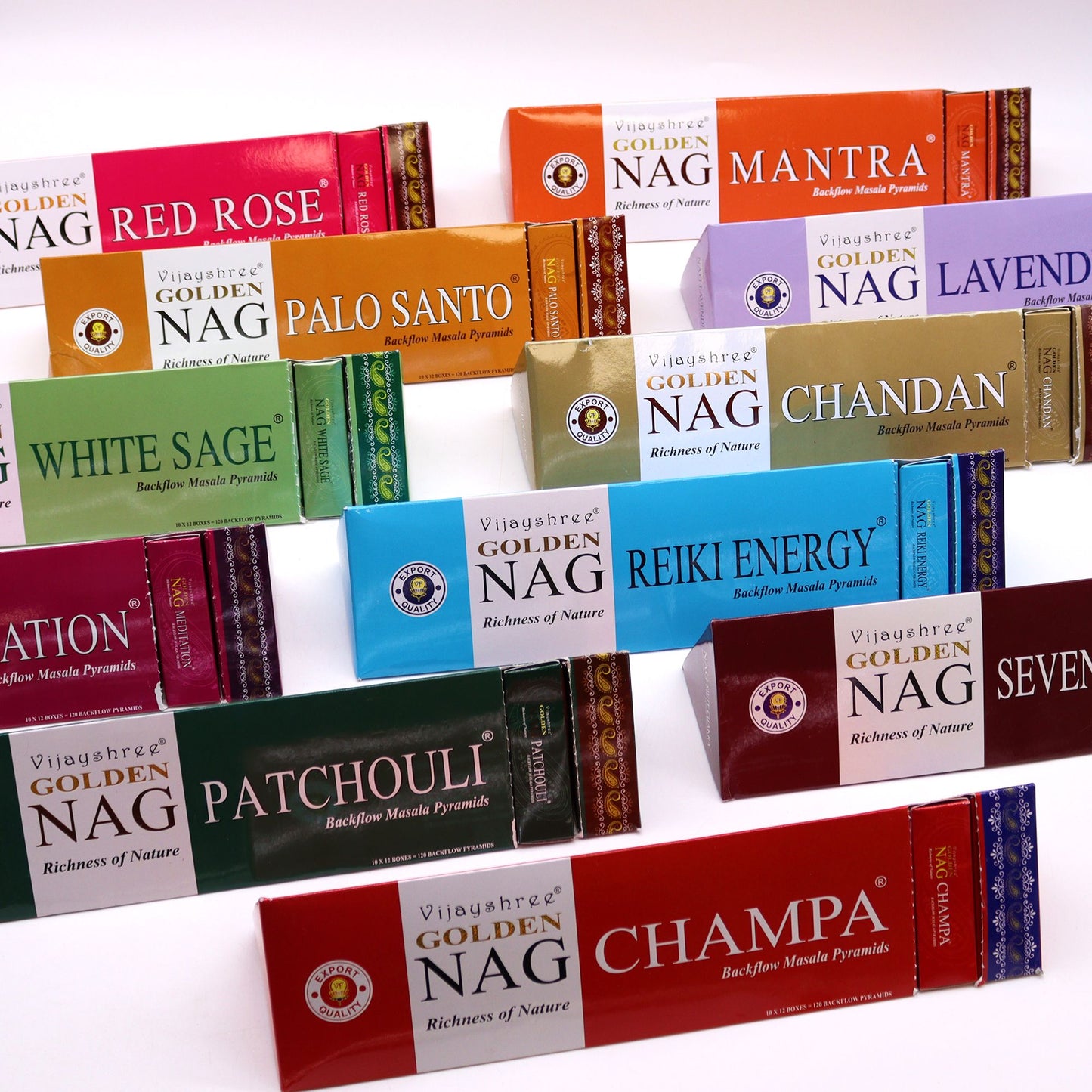 42g Jumbo Golden Nag - Red Rose Backflow Incense Cones - Vivid Aromas UK