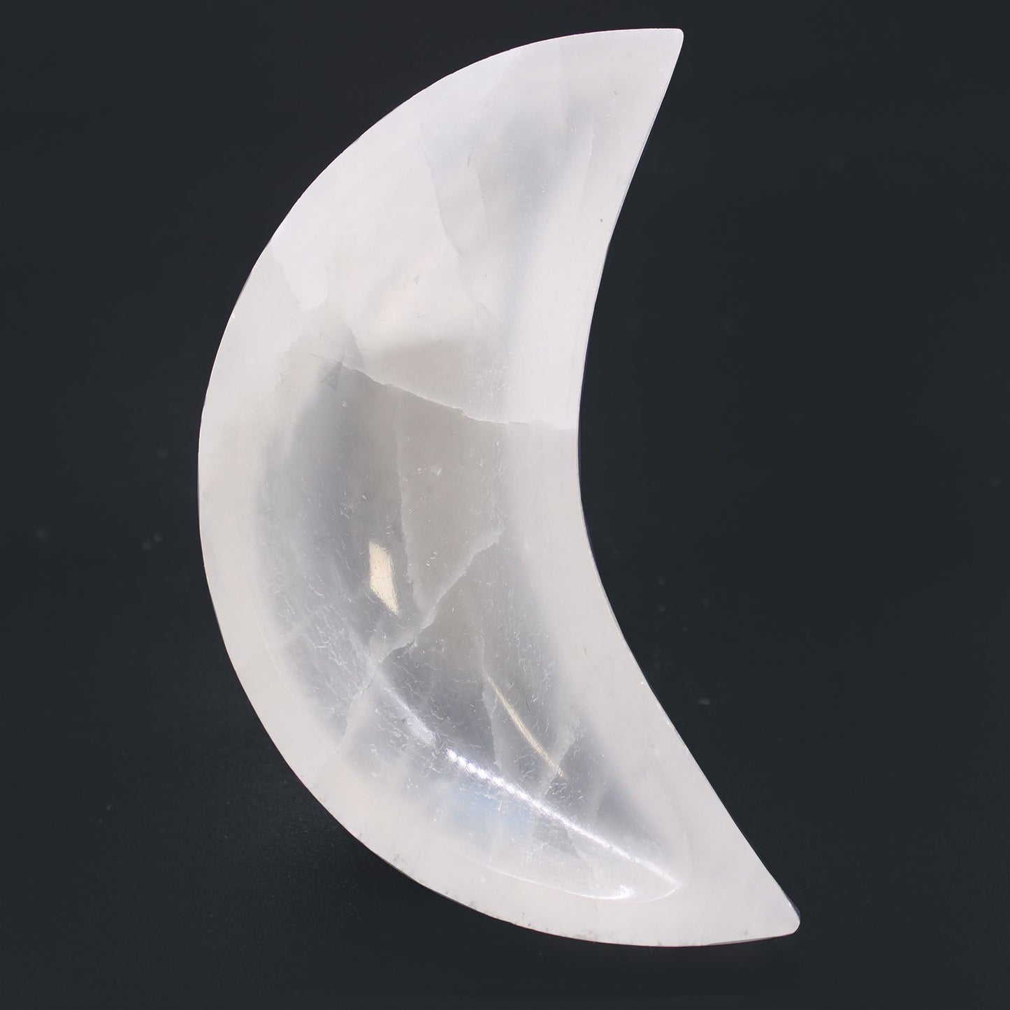 Selenite Moon Bowl - 15cm - Vivid Aromas UK