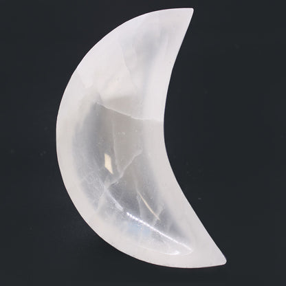 Selenite Moon Bowl - 15cm - Vivid Aromas UK