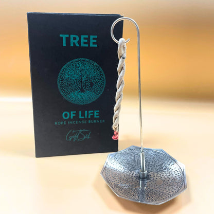 Rope Incense and Silver Plated Holder Set - Tree of Life - Vivid Aromas UK