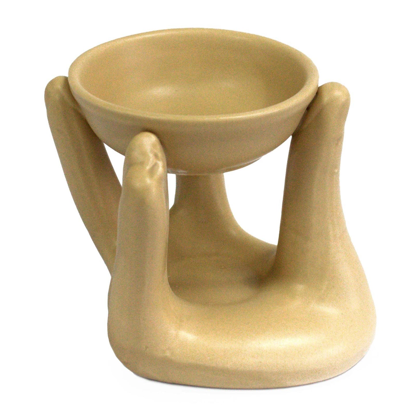Open Hands Oil Burner - Tan - Vivid Aromas UK