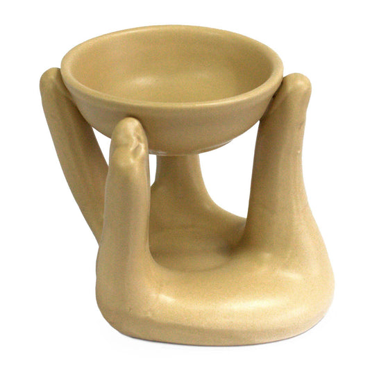 Open Hands Oil Burner - Tan - Vivid Aromas UK