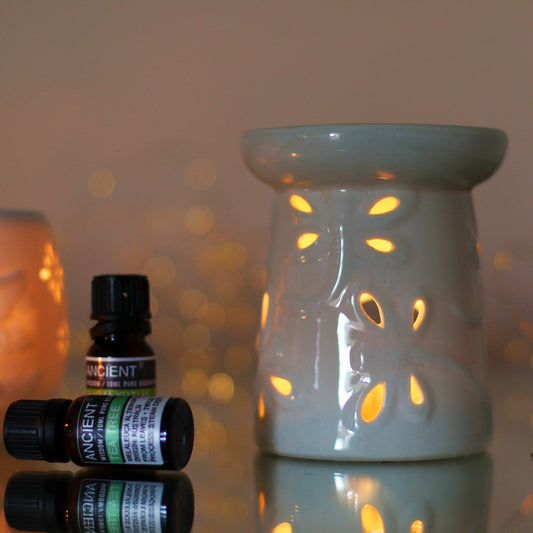 Classic White Oil Burner - Dragonfly - Vivid Aromas UK