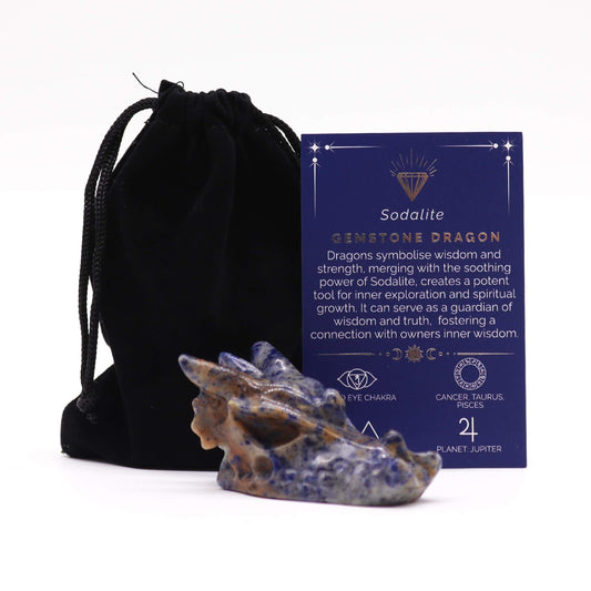 Gemstone Large Dragon Head- Sodalite - Vivid Aromas UK