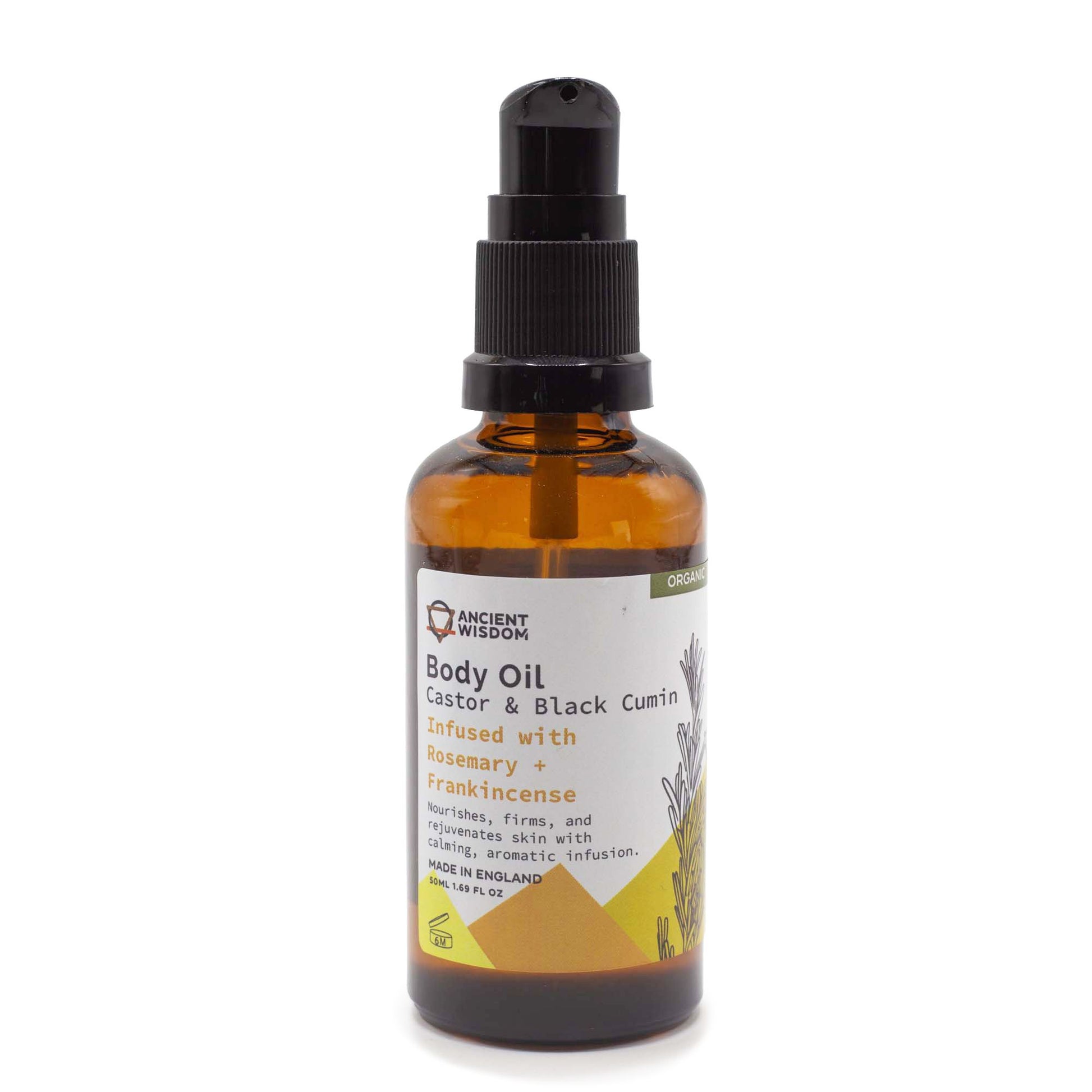 Organic Body Oil 50ml - Rosemary & Frankincense - Vivid Aromas UK